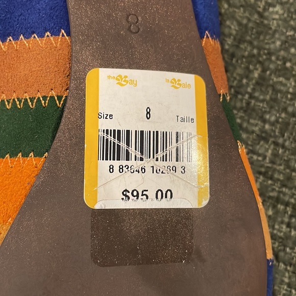 Soho Lab suede striped flats (sz 8) - Picture 5 of 12